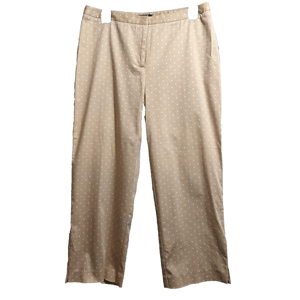 Charter Club Womens 10P Cropped Pants Casual Dressy Polka Dots Slit Hem NEW